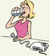 Picture of Woman Drinking Freshly Ozonated Water