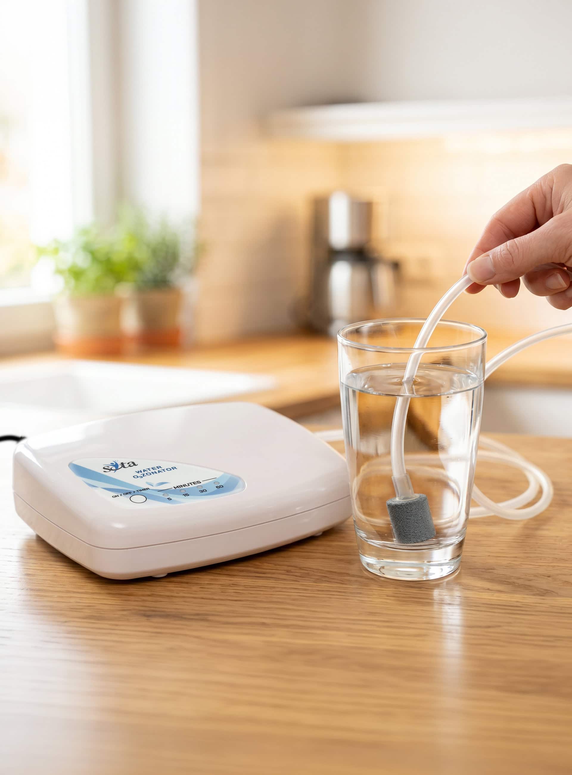 Freshly ozonated water prepared with the Water O3zonator.