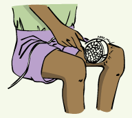 Illustration of person using Hand Paddle on leg