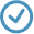 Circular container with a checkmark, indicating selection or confirmation.